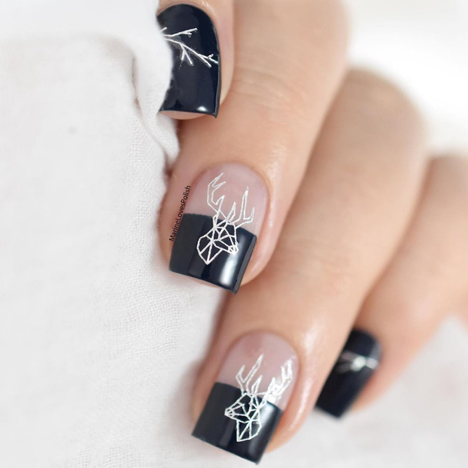 Black and White Nail Designs with Stamping