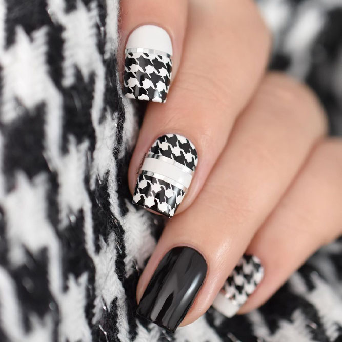 Black and White Nail Designs with Patterns