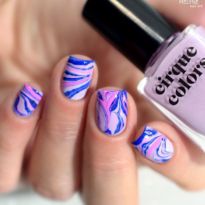 Water Marble Nails Art