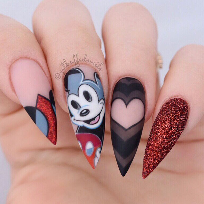 Gothic Mickey Mouse Nails