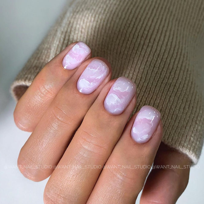 Nude Pink Short Nails