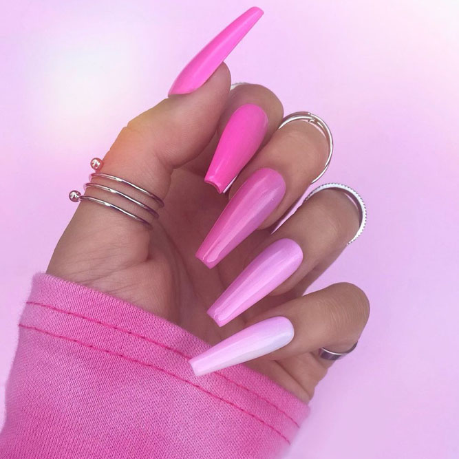 Neon Pink Ombre Nail Designs