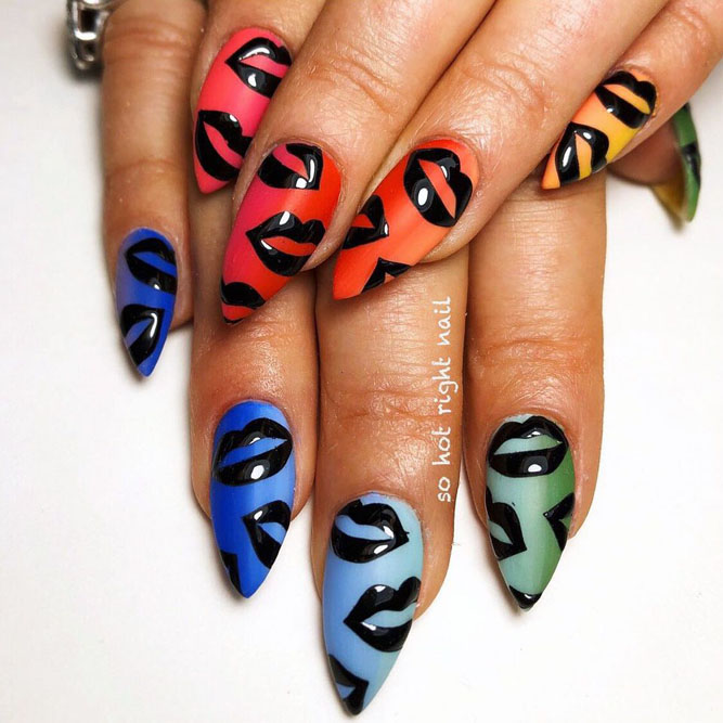 Ombre Nails Designs With Rainbow