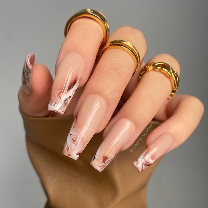 Nude Ombre Coffin Nails for Everyday