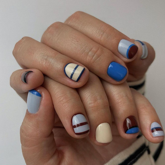 Winter Nails With Thin Lines