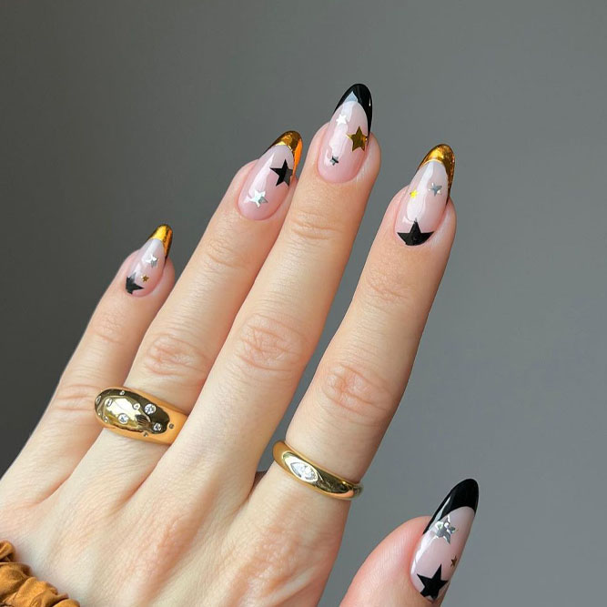 Bold Chrome French Nails