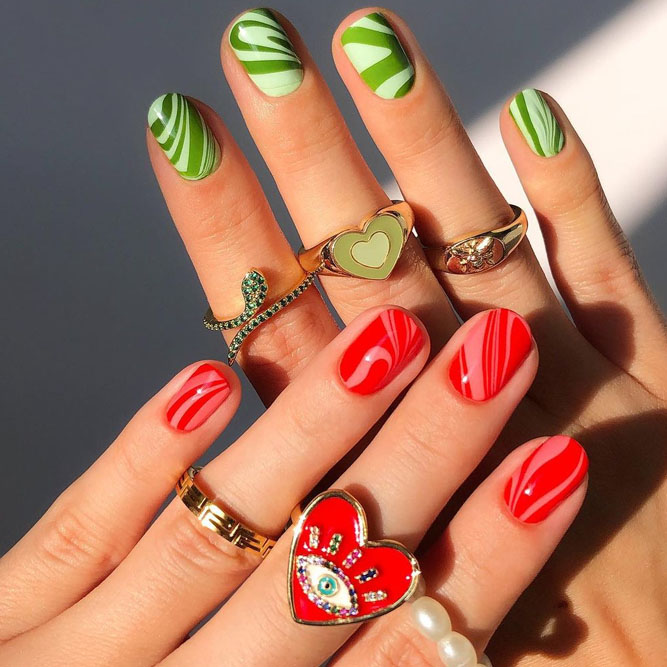 Red Short Nails Designs