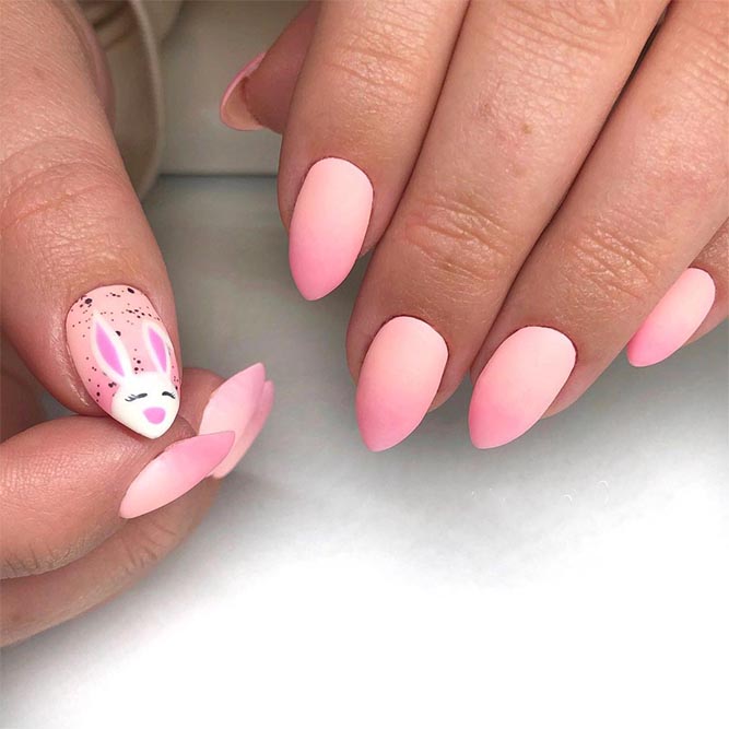 Pink Bunny Nails