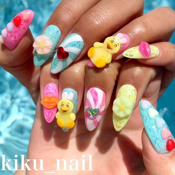 Bright Korean Nails Art