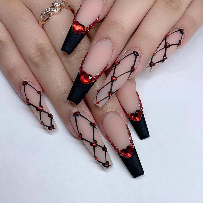 Incredible Dark Red Nail Art