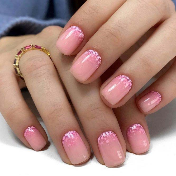 Ombre Designs for Short Square Nails Sparkling