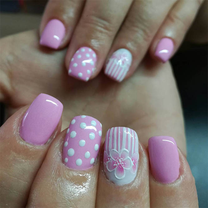 Pink Waterfall Nails