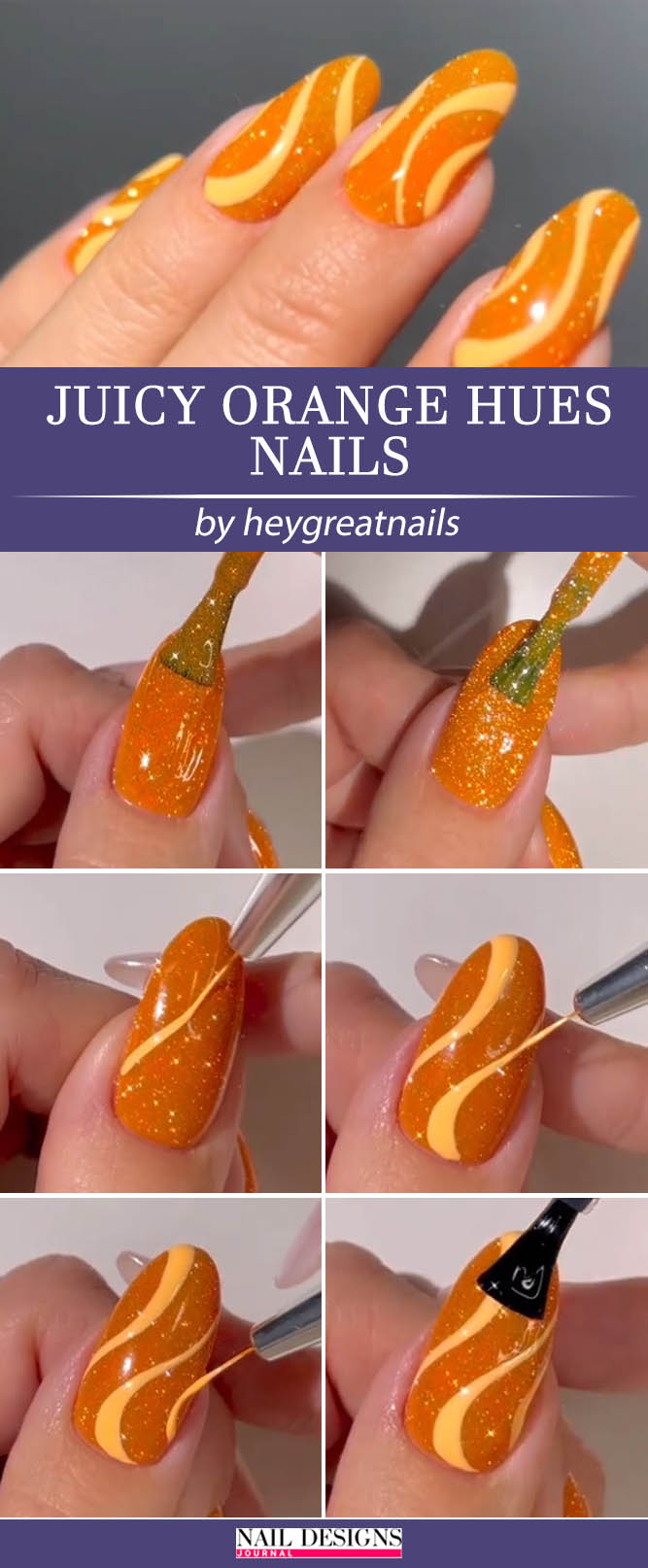 Juicy Orange Hues Nails