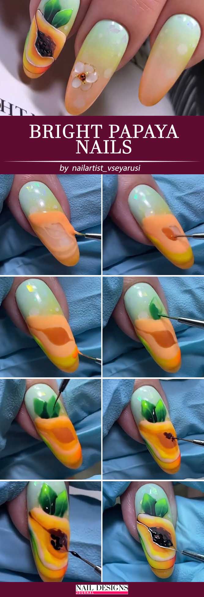 Bright Papaya Manicure