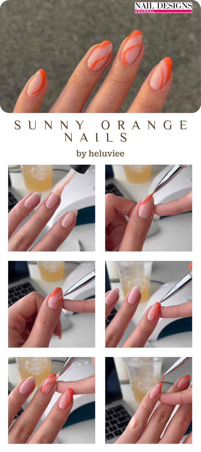 Sunny Orange Nails