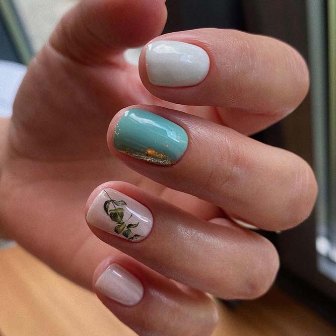 Pastel Mint Summer Nail Colors for Romantic Evening