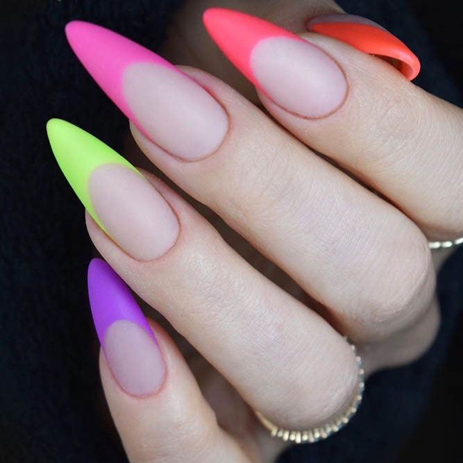 Summer French Rainbow Manicure