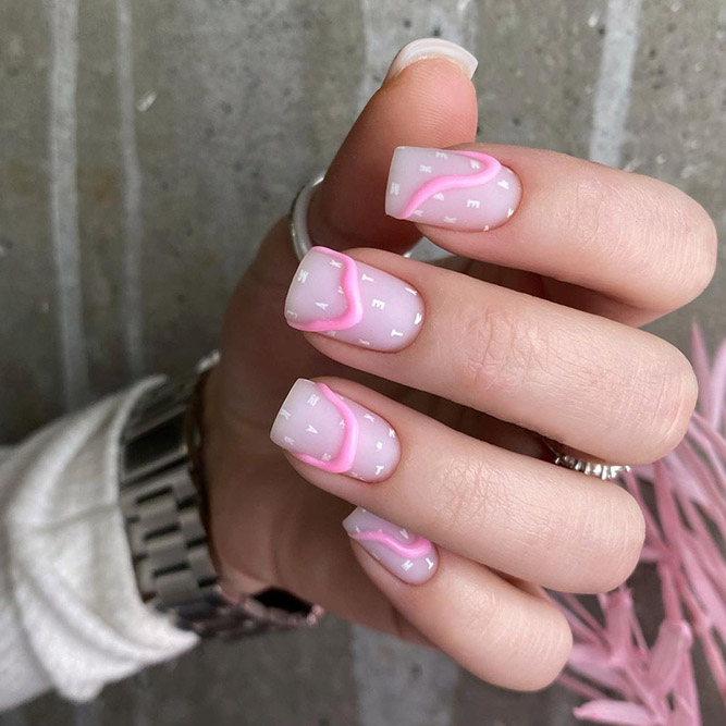 Abstract Volumetric Pink Nails