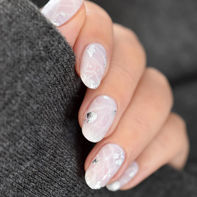 Milky Marble Abstract Nails