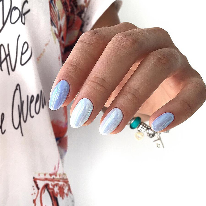 Luxury Press-On Nails Blue Chrome & Glitter with Rhinestones – Illuminate  by Liana