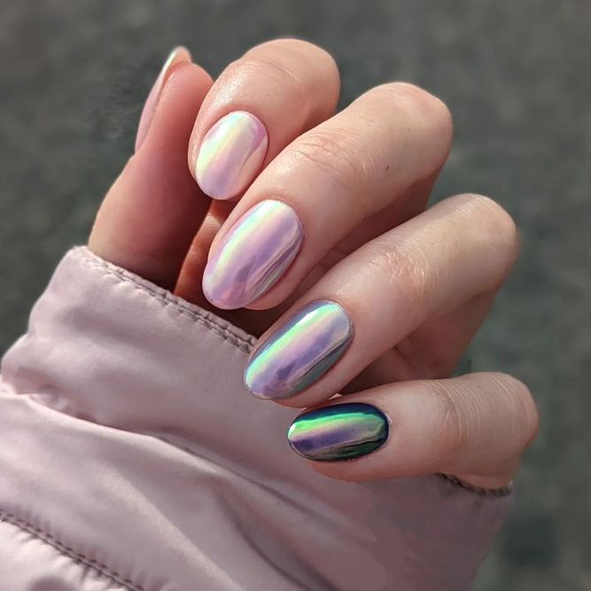 Gradient Chrome Nails