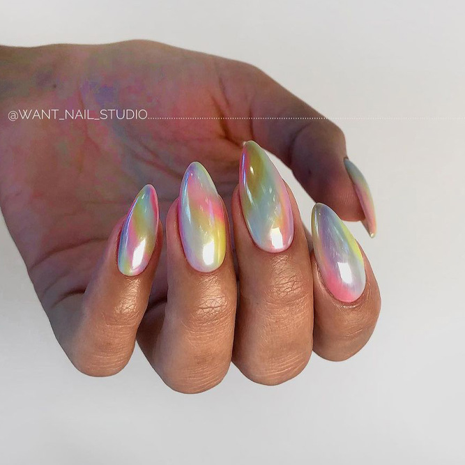 Gradient or Ombre Chrome Nails