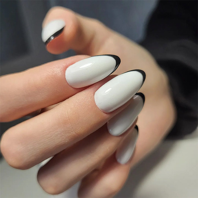 Black and White French Manicure