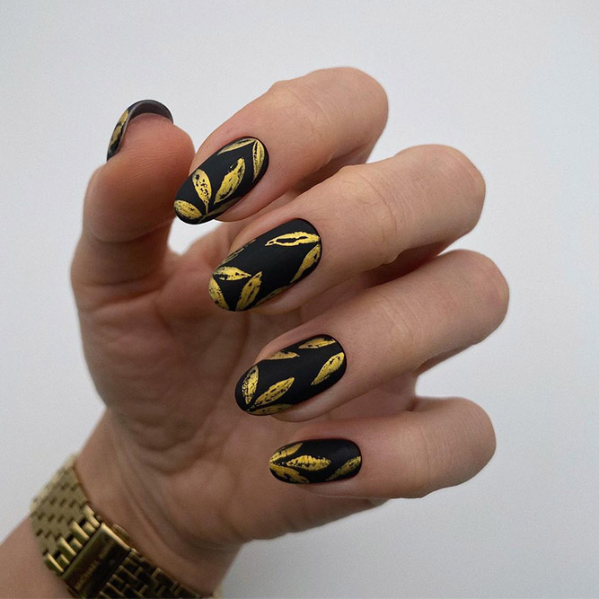 Dark Gold Classy Nails