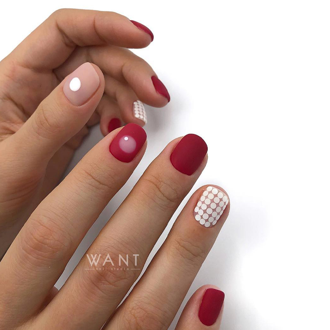 Fancy Nails With Dots Accent