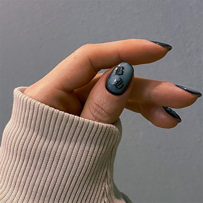 Black Letters Nail Stickers