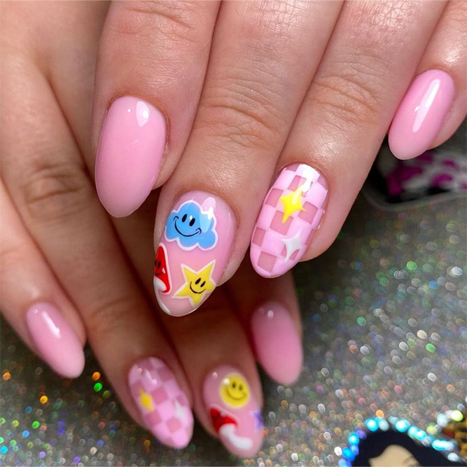 Two Finger Nails Stickers Accent