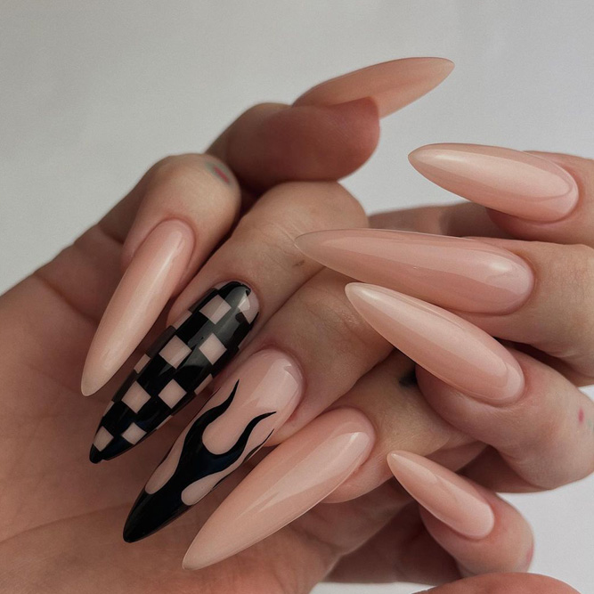 Negative Space Pointed Nails