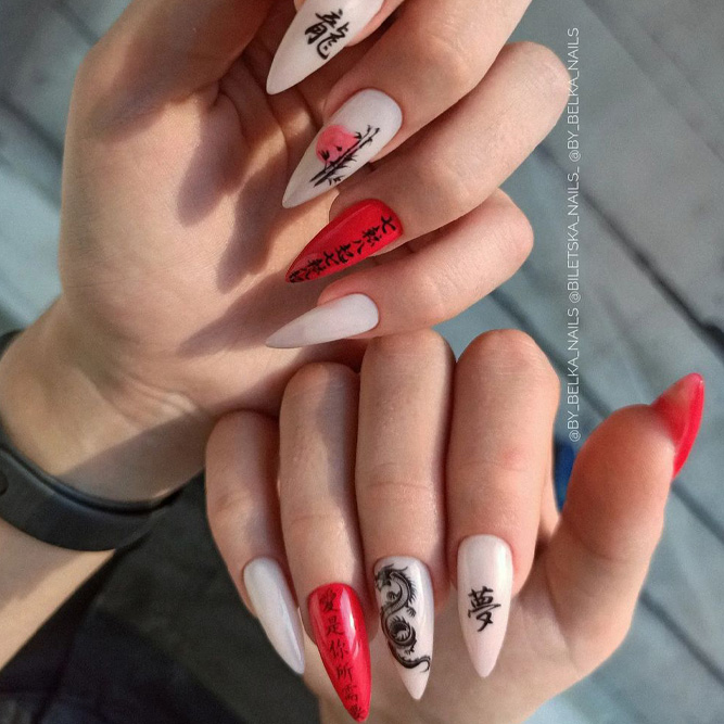 Negative Space Pointy Nails