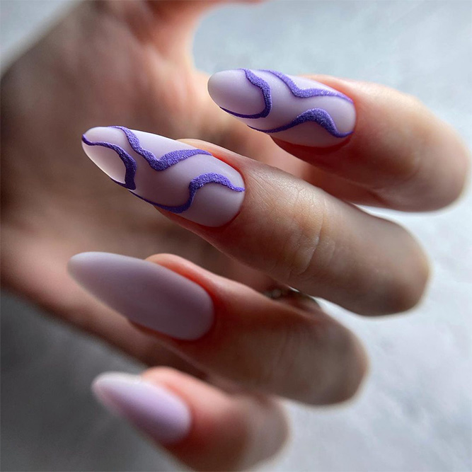 Long Violet Spring Nails