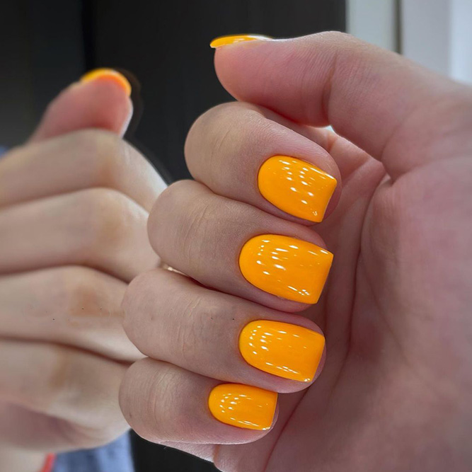 Square Tangerine Nails