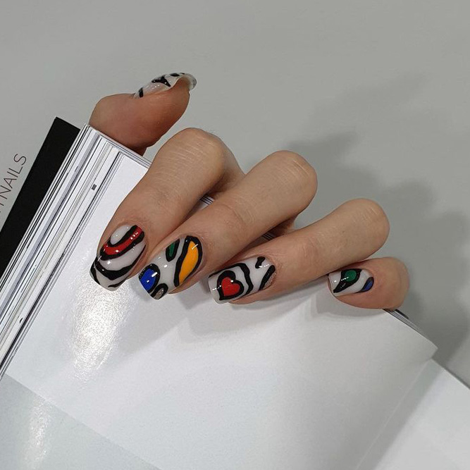 Abstract Square Nails Designs