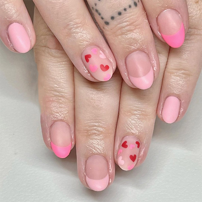 Matte Pink French Manicure