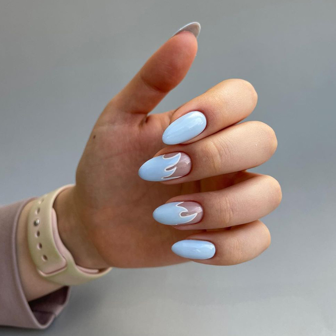Simple Baby Blue Nails