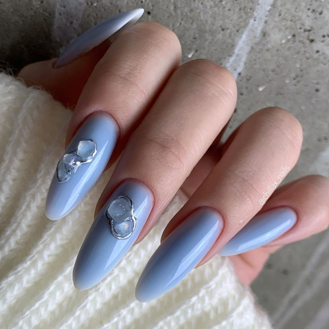 3D Blue Nails