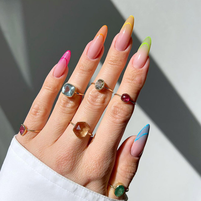 Double French Rainbow Nails