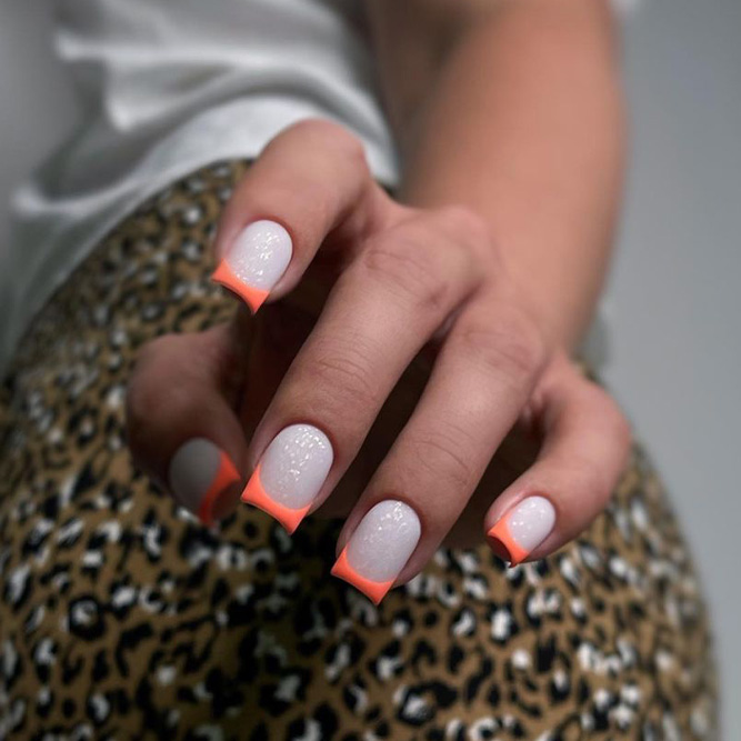 French Orange Nails