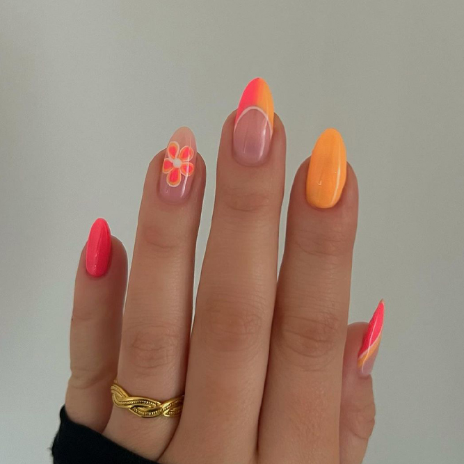 Pastel Orange Nails Ideas