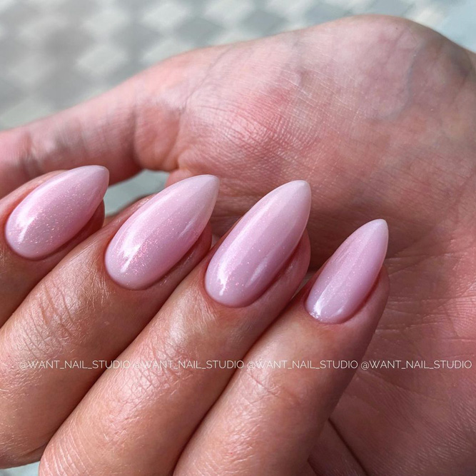 Pink Base American Nails