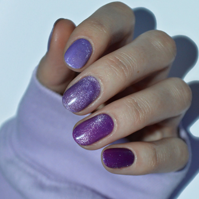 Purple Cat Eye Nails
