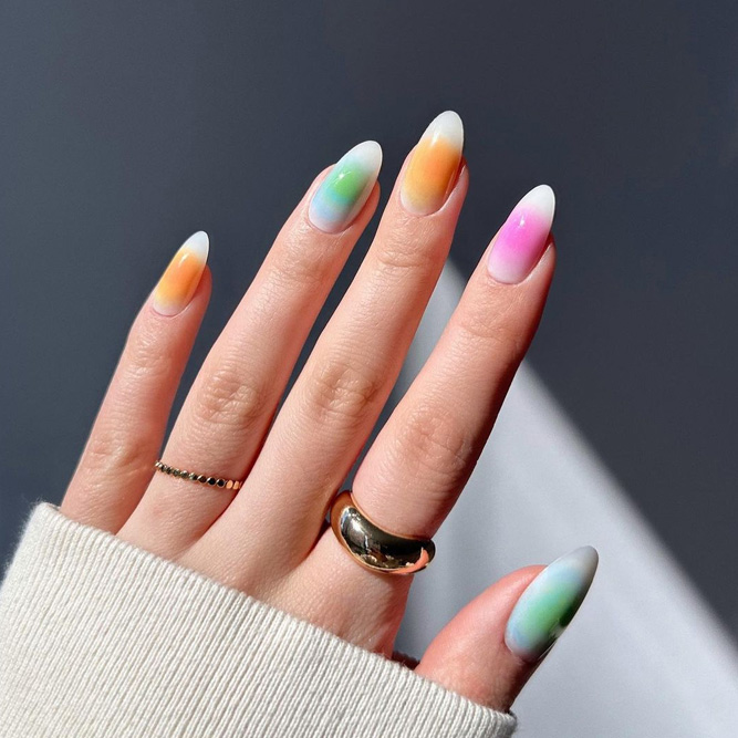 Colorful Aura Nails