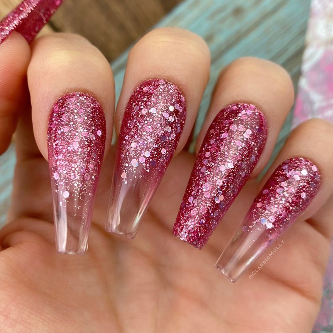 Inverted Pink Glitter Ombre