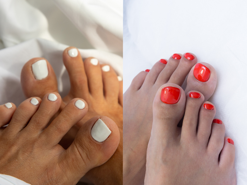 Pedicure. Stop Processing. The Red Nail Polish. Beautiful Legs. Stock  Photo, Picture and Royalty Free Image. Image 119374873.