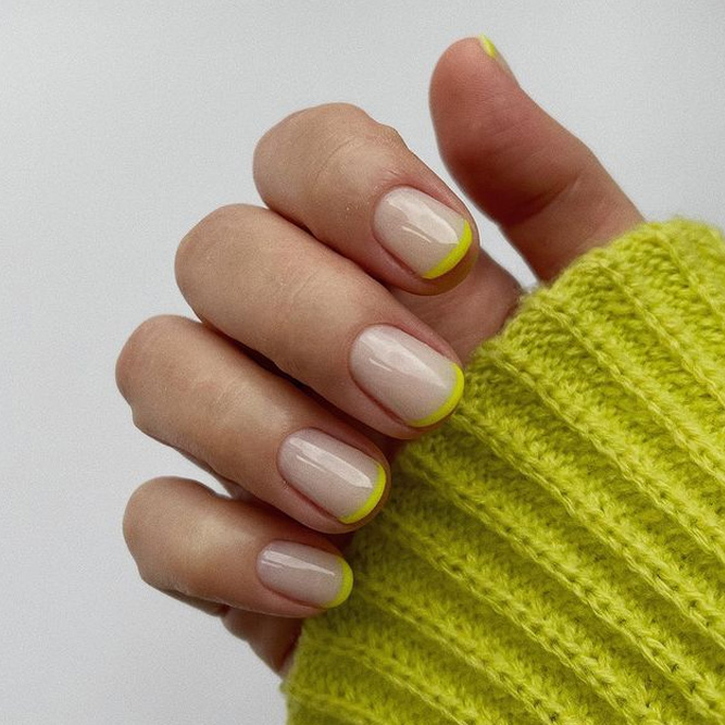 Yellow French Tip Nails