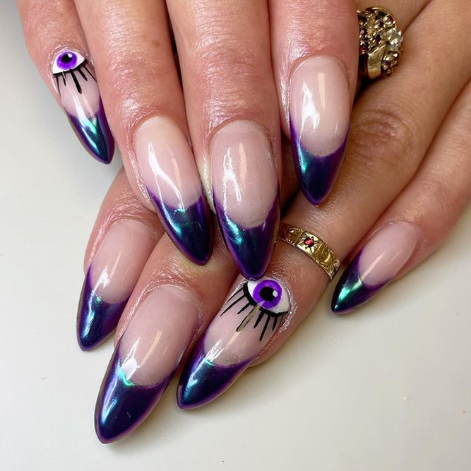 French Long Nails Duochrome