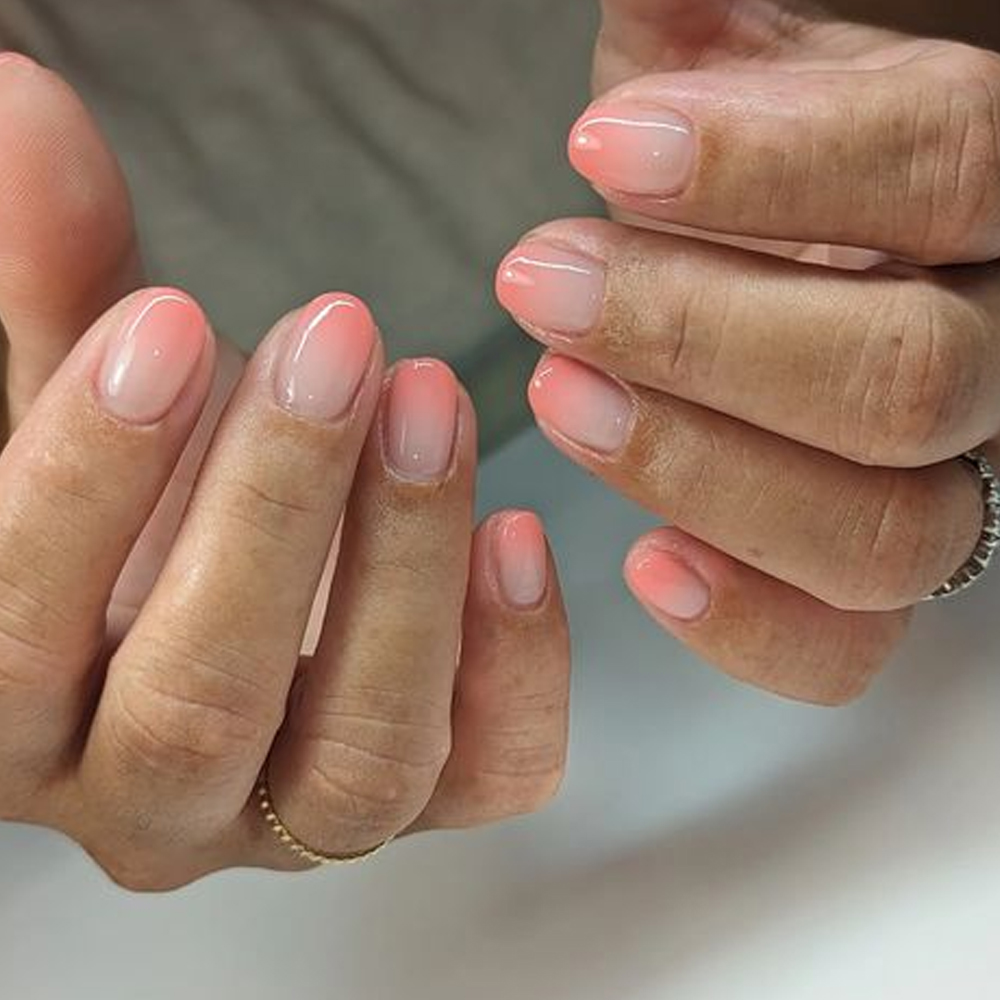 Pink Ombre Minimalist Nails